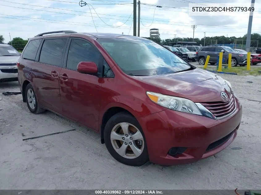 2017 Toyota Sienna Le 8 Passenger VIN: 5TDKZ3DC4HS779349 Lot: 40339062