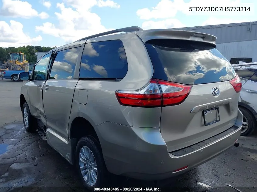 5TDYZ3DC7HS773314 2017 Toyota Sienna Xle 8 Passenger