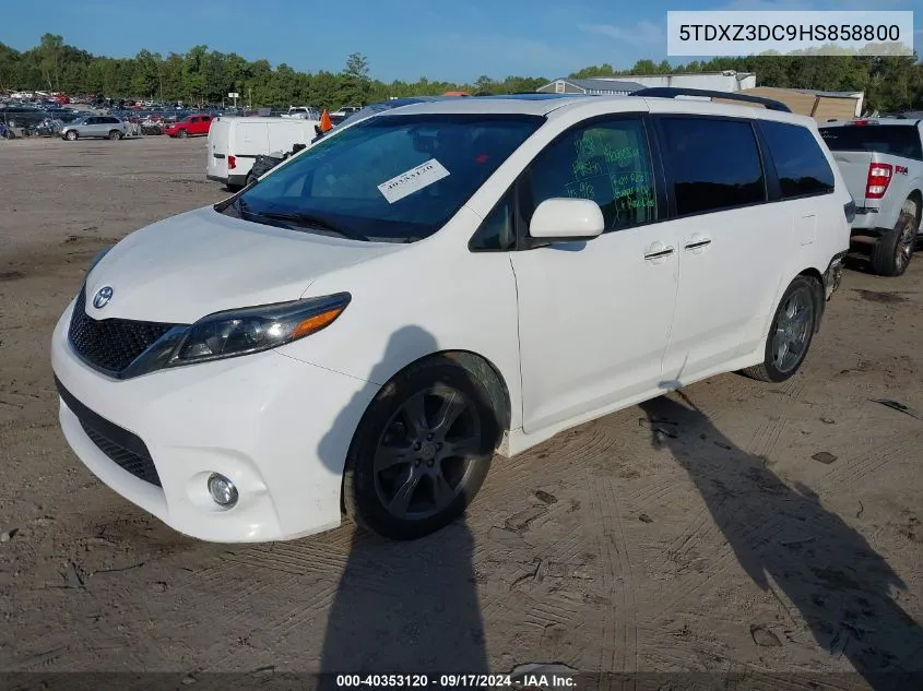 2017 Toyota Sienna Se VIN: 5TDXZ3DC9HS858800 Lot: 40353120