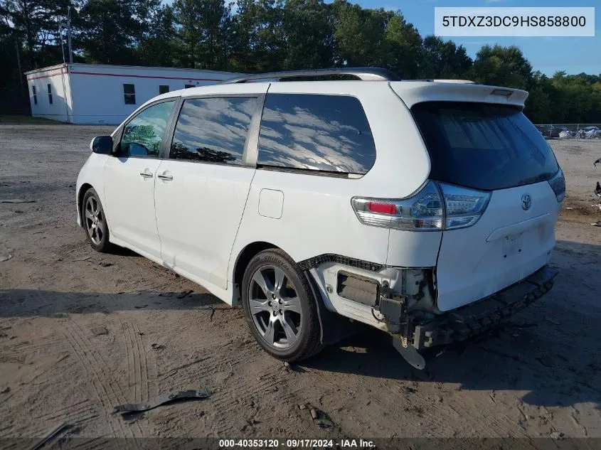 2017 Toyota Sienna Se VIN: 5TDXZ3DC9HS858800 Lot: 40353120