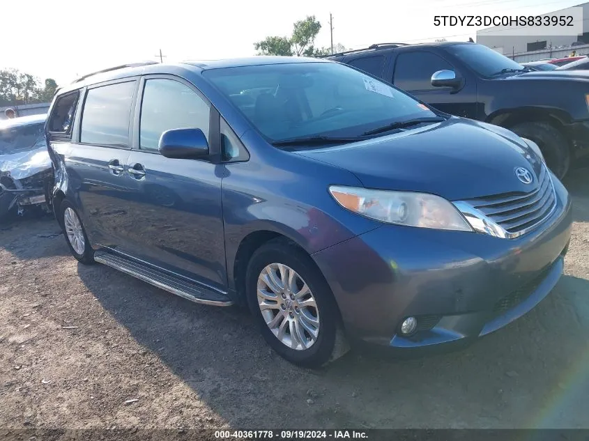 2017 Toyota Sienna Xle 8 Passenger VIN: 5TDYZ3DC0HS833952 Lot: 40361778