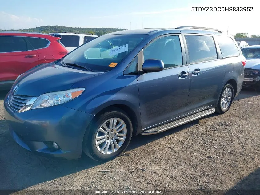 5TDYZ3DC0HS833952 2017 Toyota Sienna Xle 8 Passenger