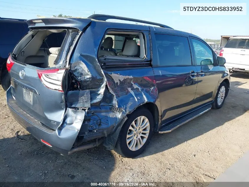 2017 Toyota Sienna Xle 8 Passenger VIN: 5TDYZ3DC0HS833952 Lot: 40361778