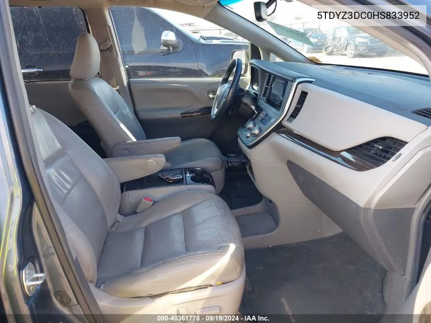 5TDYZ3DC0HS833952 2017 Toyota Sienna Xle 8 Passenger