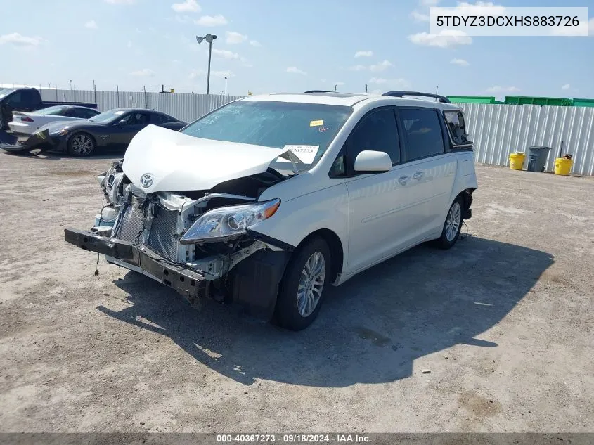 2017 Toyota Sienna Xle 8 Passenger VIN: 5TDYZ3DCXHS883726 Lot: 40367273