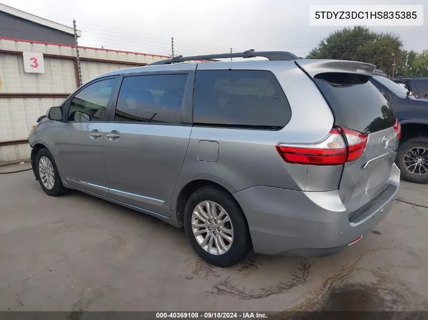 2017 Toyota Sienna Xle Auto Access Seat/Xle/Xle Premium/Limited/Limited Premium VIN: 5TDYZ3DC1HS835385 Lot: 40369108