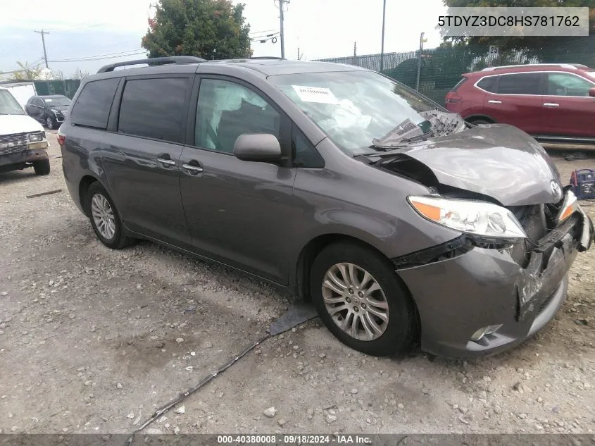 2017 Toyota Sienna Xle 8 Passenger VIN: 5TDYZ3DC8HS781762 Lot: 40380008