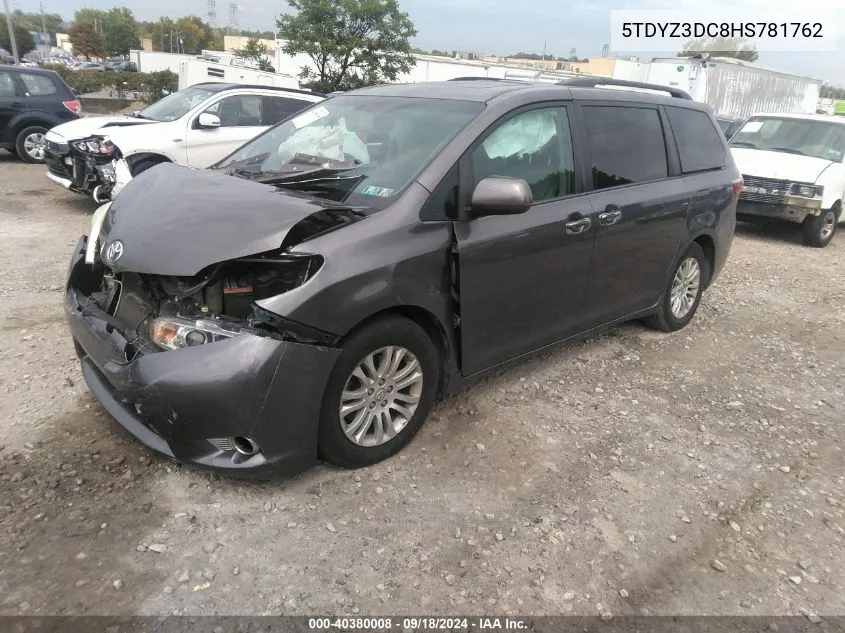 2017 Toyota Sienna Xle 8 Passenger VIN: 5TDYZ3DC8HS781762 Lot: 40380008