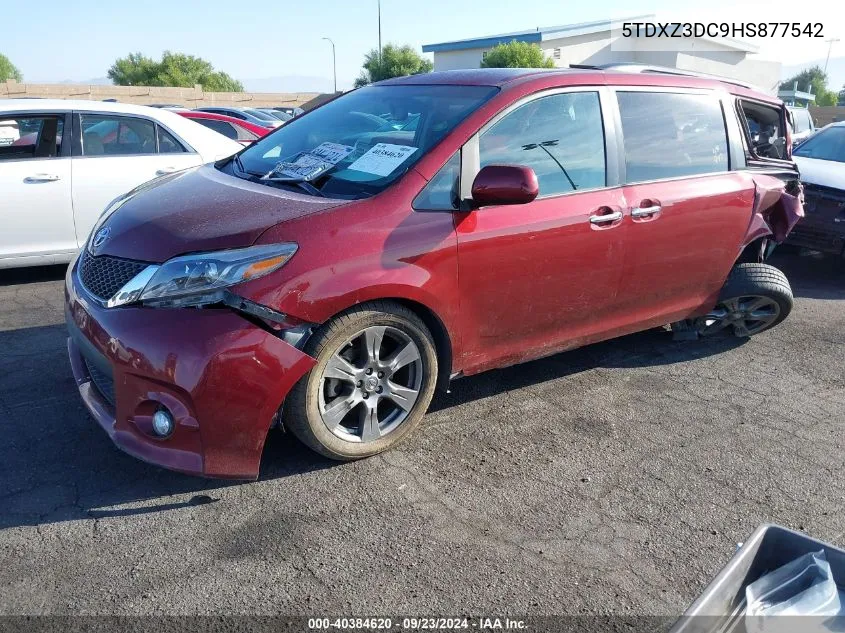 5TDXZ3DC9HS877542 2017 Toyota Sienna Se 8 Passenger