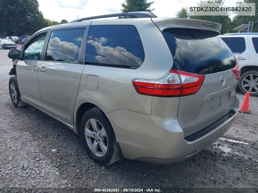 5TDKZ3DC4HS842420 2017 Toyota Sienna Le 8 Passenger