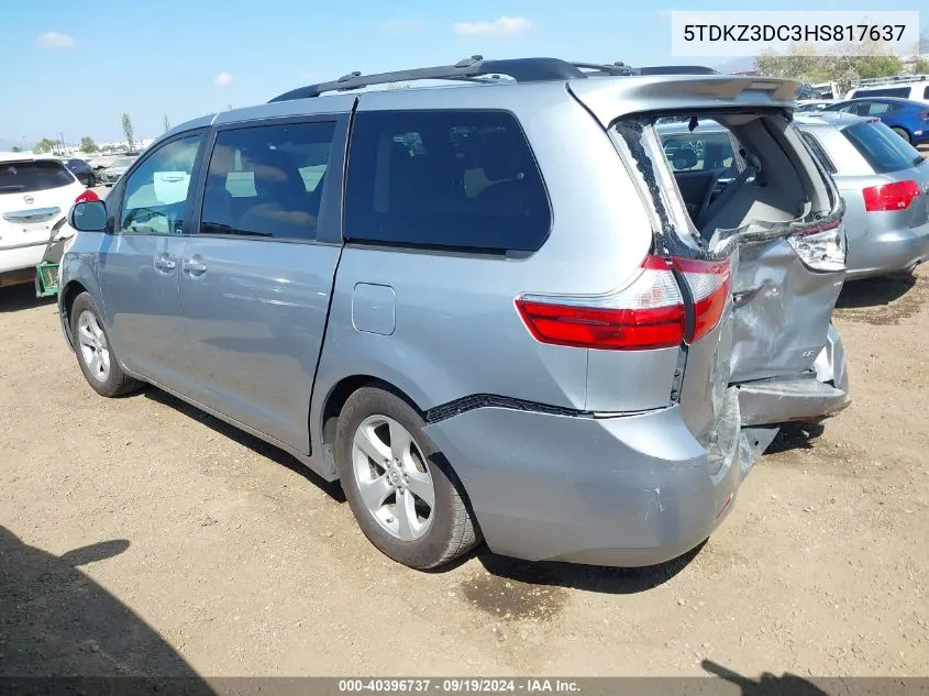 5TDKZ3DC3HS817637 2017 Toyota Sienna Le 8 Passenger