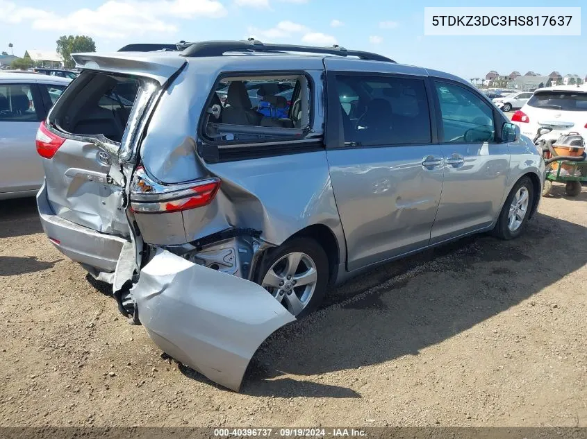 5TDKZ3DC3HS817637 2017 Toyota Sienna Le 8 Passenger