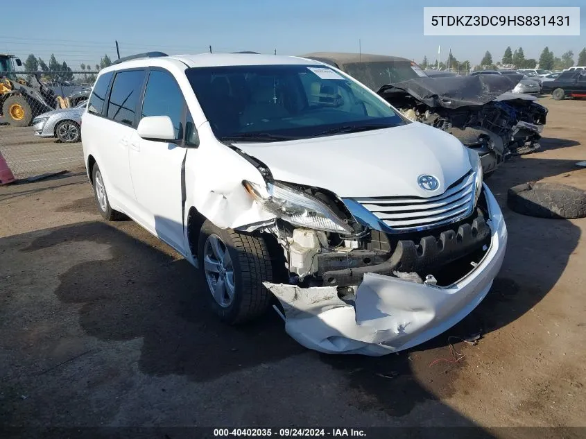 5TDKZ3DC9HS831431 2017 Toyota Sienna Le