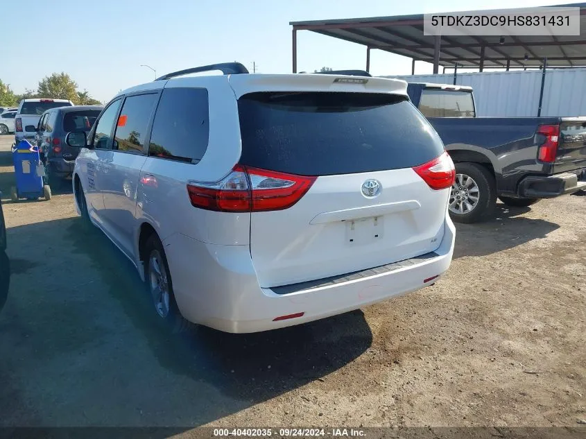 2017 Toyota Sienna Le VIN: 5TDKZ3DC9HS831431 Lot: 40402035