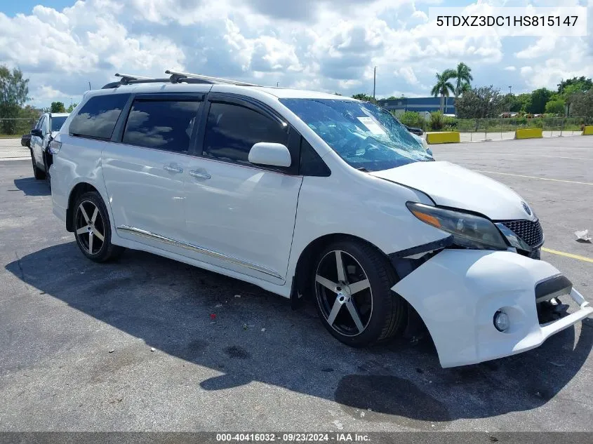 5TDXZ3DC1HS815147 2017 Toyota Sienna Se Premium 8 Passenger