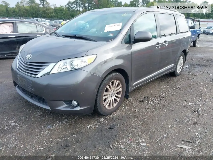 2017 Toyota Sienna Xle 8 Passenger VIN: 5TDYZ3DC3HS818698 Lot: 40434730