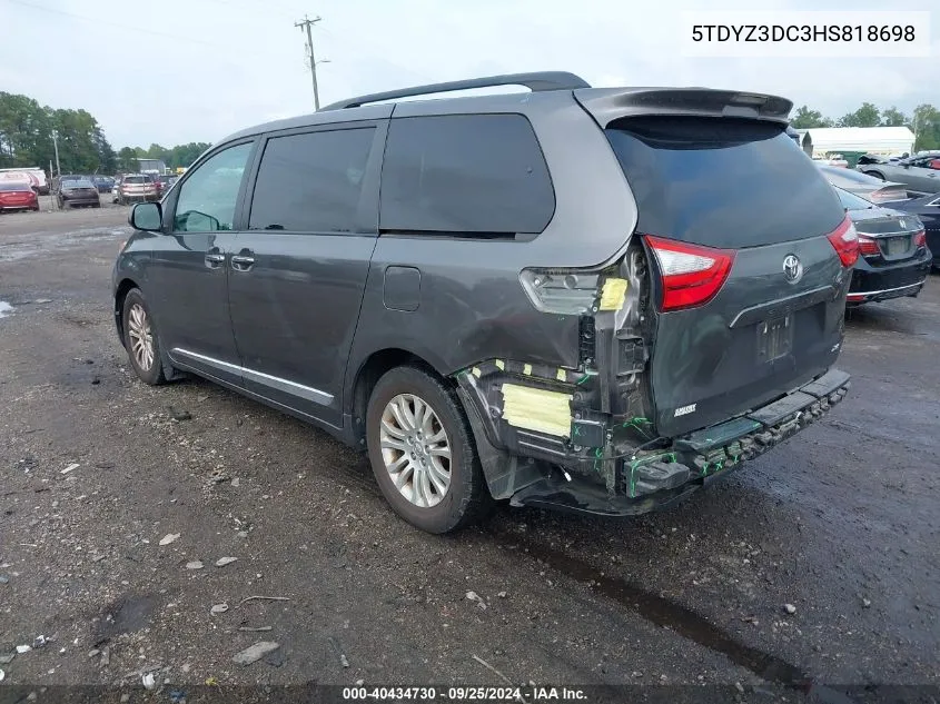 5TDYZ3DC3HS818698 2017 Toyota Sienna Xle 8 Passenger