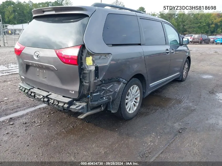 2017 Toyota Sienna Xle 8 Passenger VIN: 5TDYZ3DC3HS818698 Lot: 40434730