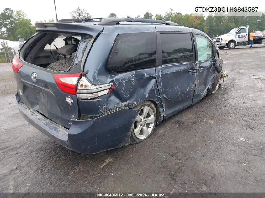 2017 Toyota Sienna Le 8 Passenger VIN: 5TDKZ3DC1HS843587 Lot: 40435912