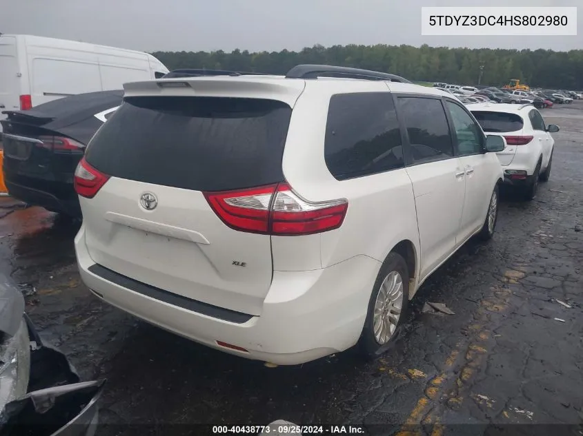 5TDYZ3DC4HS802980 2017 Toyota Sienna Xle 8 Passenger