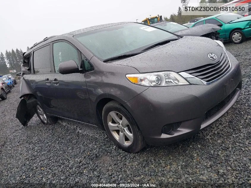 5TDKZ3DC0HS810550 2017 Toyota Sienna Le 8 Passenger