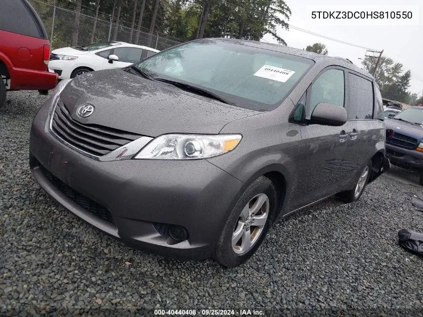 5TDKZ3DC0HS810550 2017 Toyota Sienna Le 8 Passenger