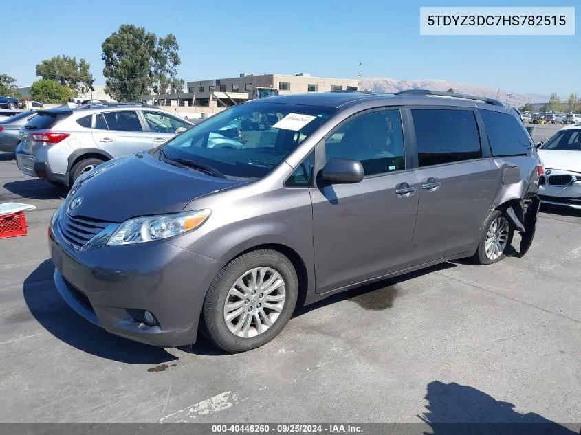 2017 Toyota Sienna Xle 8 Passenger VIN: 5TDYZ3DC7HS782515 Lot: 40446260