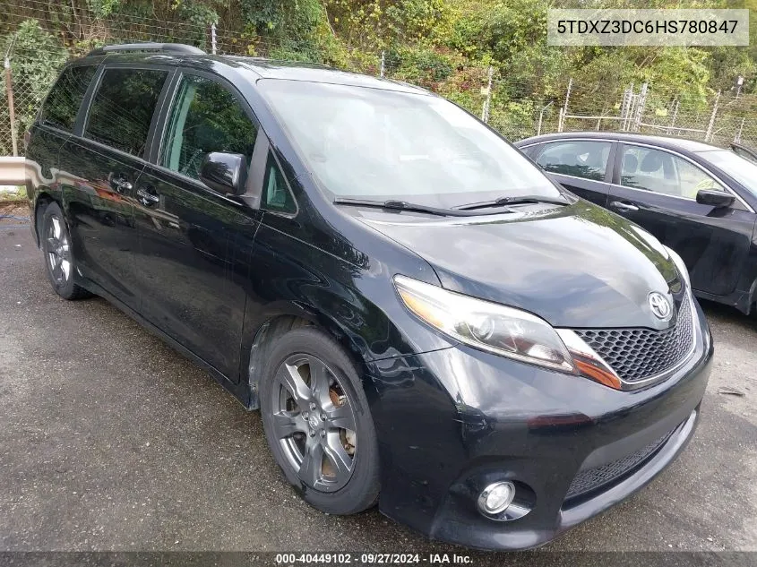 5TDXZ3DC6HS780847 2017 Toyota Sienna Se Premium 8 Passenger