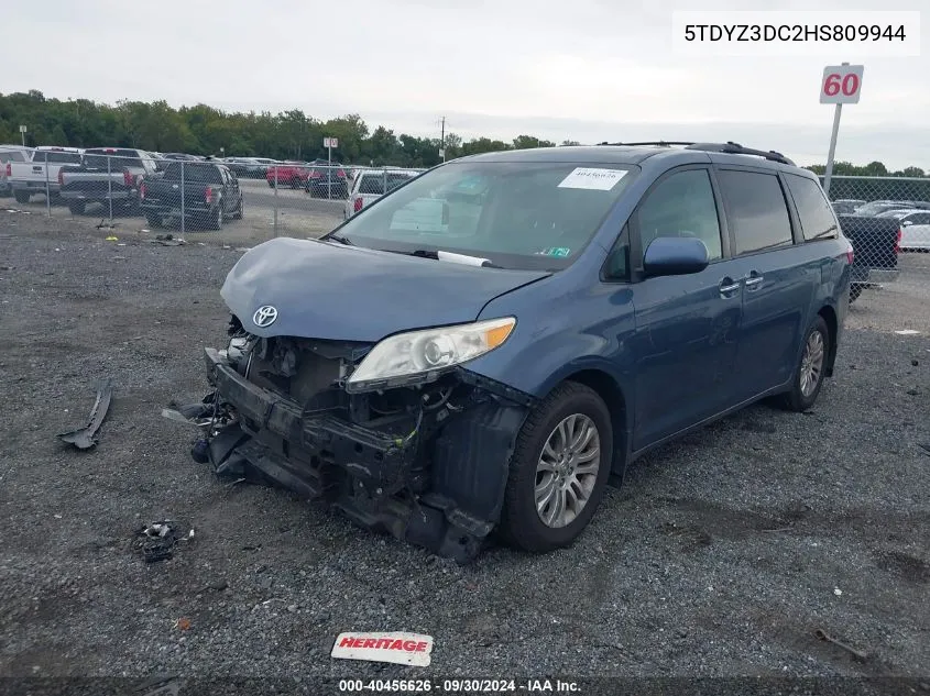 2017 Toyota Sienna Xle 8 Passenger VIN: 5TDYZ3DC2HS809944 Lot: 40456626