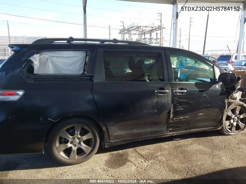 5TDXZ3DC2HS784152 2017 Toyota Sienna Se 8 Passenger