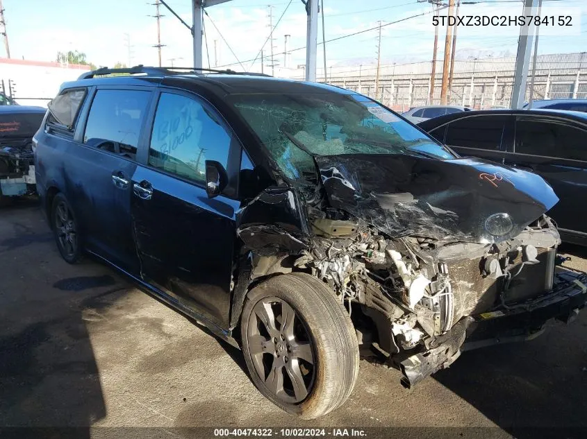 5TDXZ3DC2HS784152 2017 Toyota Sienna Se 8 Passenger