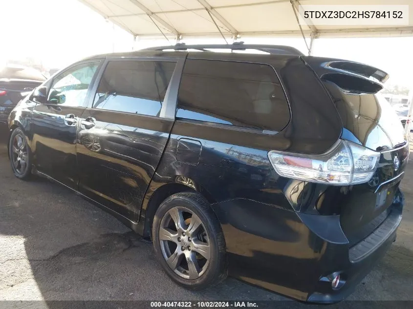 2017 Toyota Sienna Se 8 Passenger VIN: 5TDXZ3DC2HS784152 Lot: 40474322