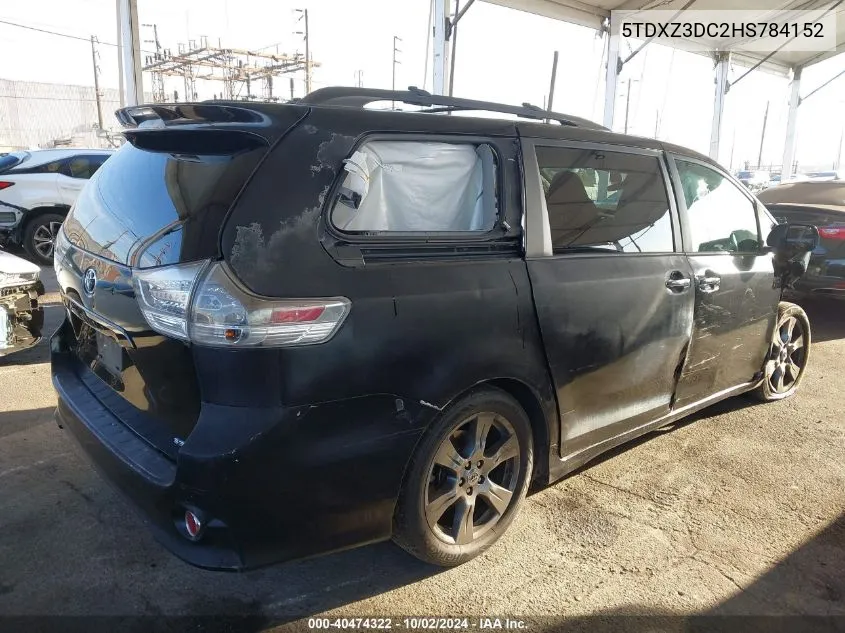 5TDXZ3DC2HS784152 2017 Toyota Sienna Se 8 Passenger