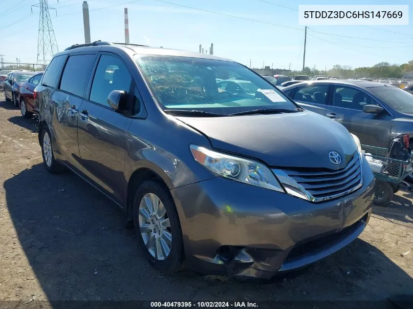 2017 Toyota Sienna Xle Premium 7 Passenger VIN: 5TDDZ3DC6HS147669 Lot: 40479395