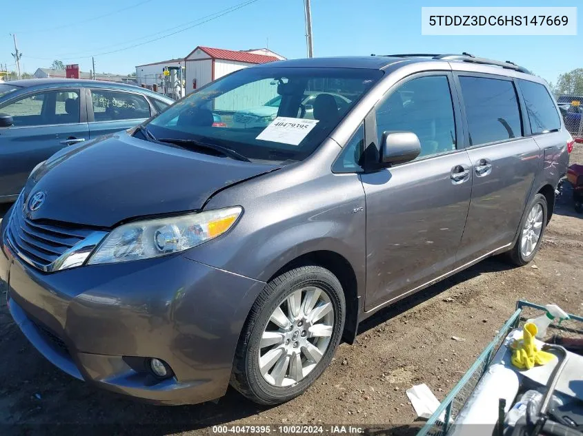 5TDDZ3DC6HS147669 2017 Toyota Sienna Xle Premium 7 Passenger