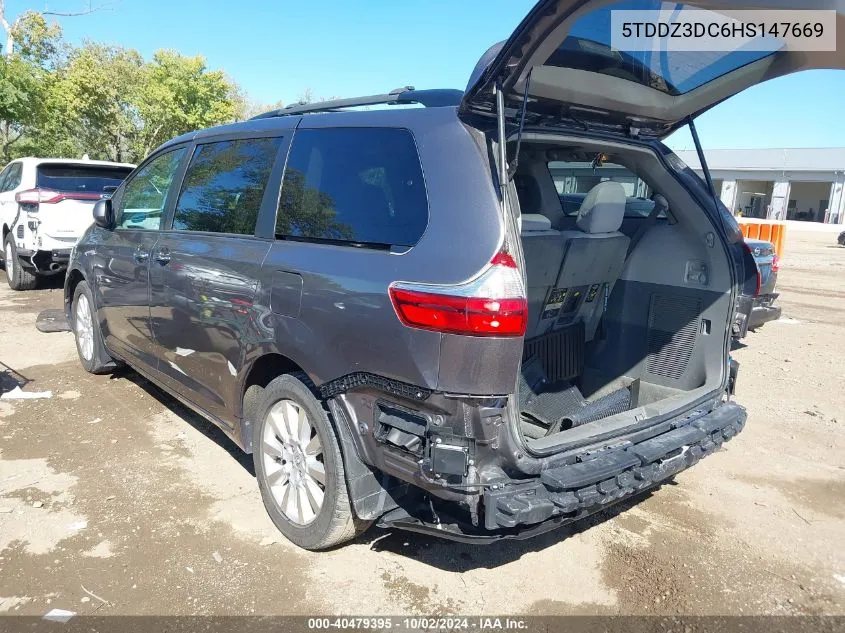 2017 Toyota Sienna Xle Premium 7 Passenger VIN: 5TDDZ3DC6HS147669 Lot: 40479395