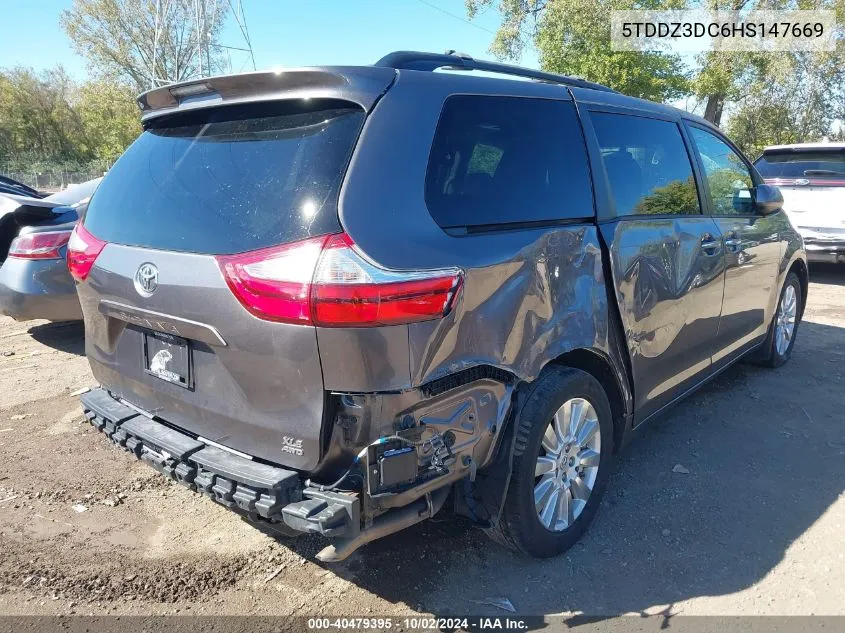 5TDDZ3DC6HS147669 2017 Toyota Sienna Xle Premium 7 Passenger