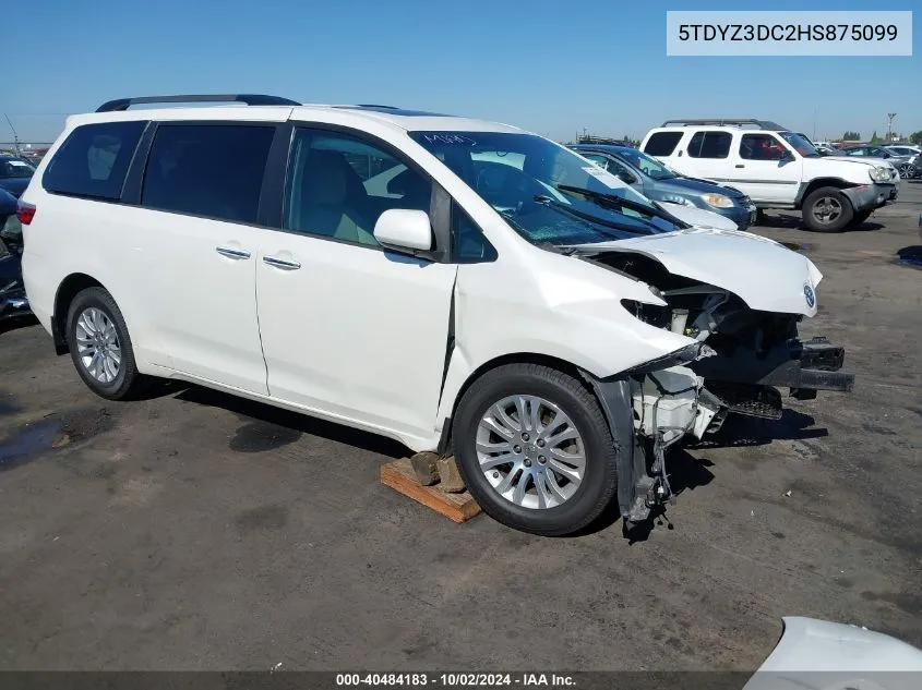 2017 Toyota Sienna Xle Premium 8 Passenger VIN: 5TDYZ3DC2HS875099 Lot: 40484183