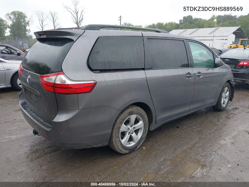 2017 Toyota Sienna Le 8 Passenger VIN: 5TDKZ3DC9HS889569 Lot: 40486956