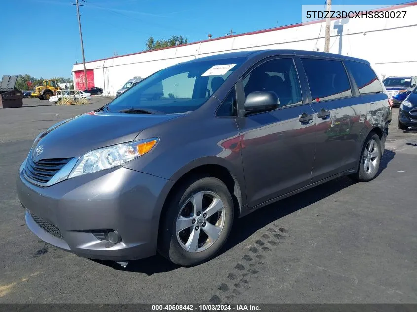 2017 Toyota Sienna L 7 Passenger VIN: 5TDZZ3DCXHS830027 Lot: 40508442