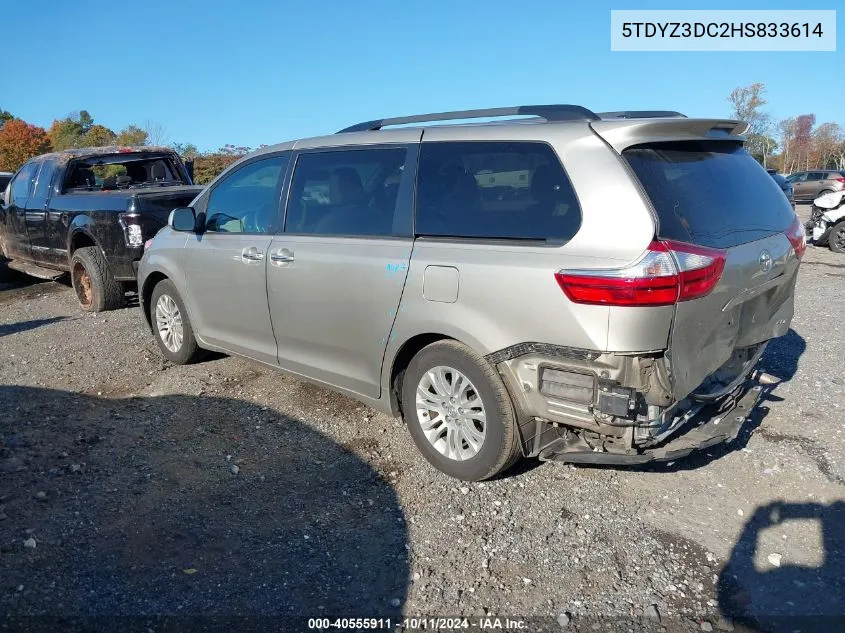 2017 Toyota Sienna Xle 8 Passenger VIN: 5TDYZ3DC2HS833614 Lot: 40555911