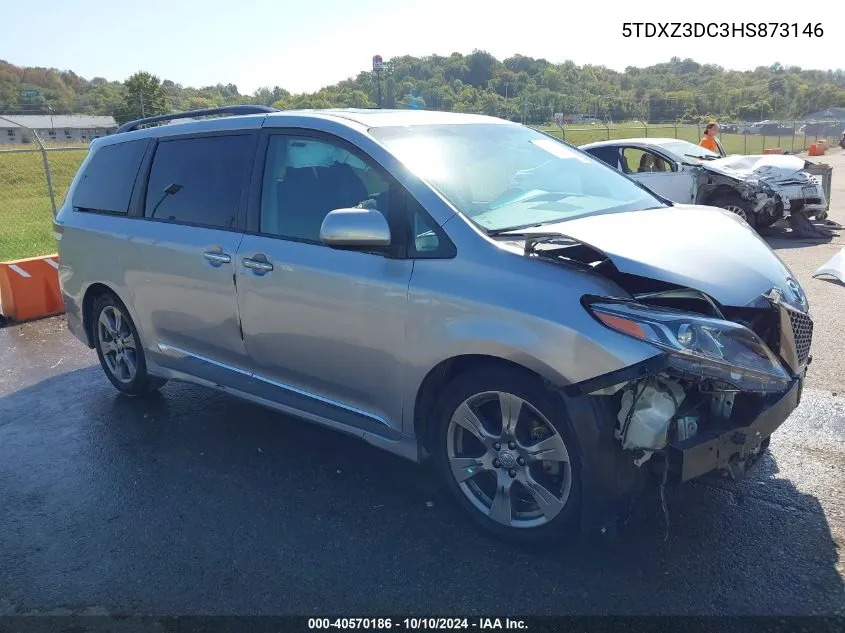 2017 Toyota Sienna Se VIN: 5TDXZ3DC3HS873146 Lot: 40570186