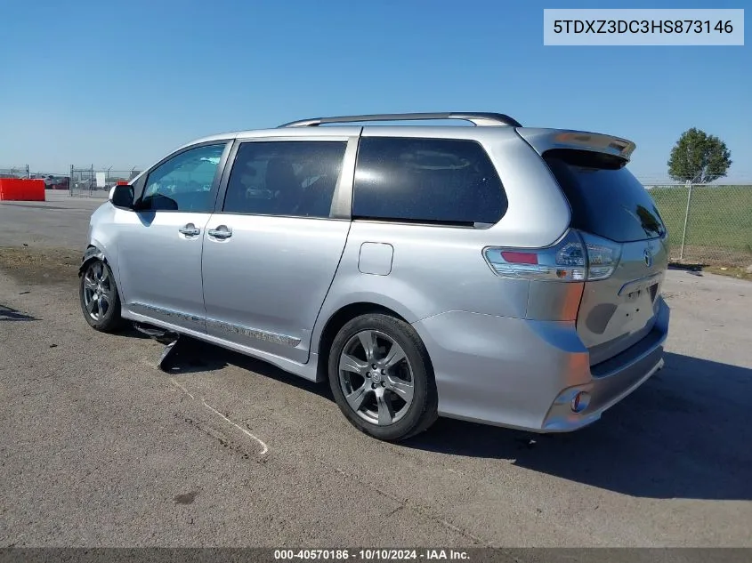 2017 Toyota Sienna Se VIN: 5TDXZ3DC3HS873146 Lot: 40570186