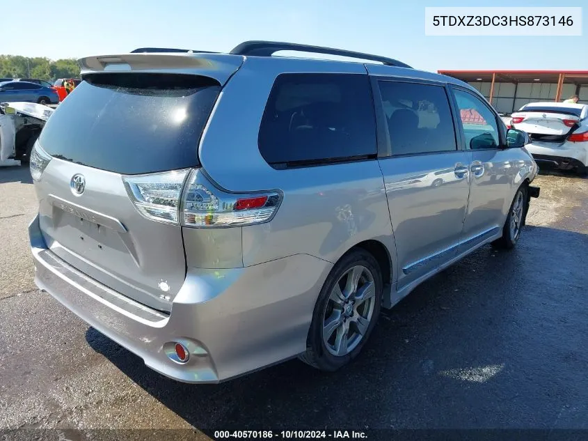 2017 Toyota Sienna Se VIN: 5TDXZ3DC3HS873146 Lot: 40570186