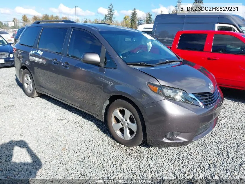 2017 Toyota Sienna Le 8 Passenger VIN: 5TDKZ3DC2HS829231 Lot: 40673011