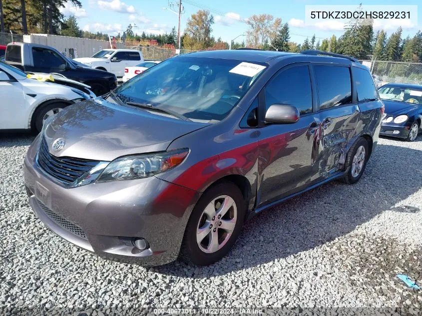 2017 Toyota Sienna Le 8 Passenger VIN: 5TDKZ3DC2HS829231 Lot: 40673011