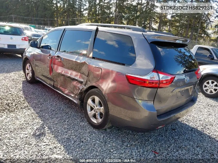 2017 Toyota Sienna Le 8 Passenger VIN: 5TDKZ3DC2HS829231 Lot: 40673011