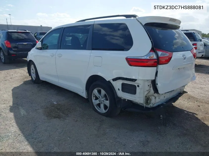 5TDKZ3DC7HS888081 2017 Toyota Sienna Le 8 Passenger