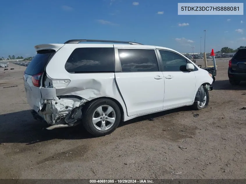 5TDKZ3DC7HS888081 2017 Toyota Sienna Le 8 Passenger