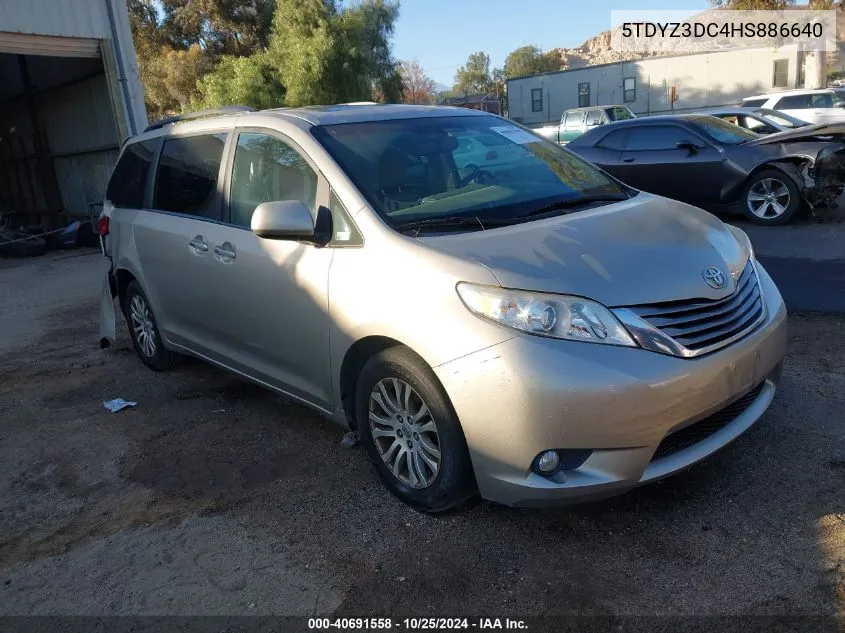 2017 Toyota Sienna Xle 8 Passenger VIN: 5TDYZ3DC4HS886640 Lot: 40691558